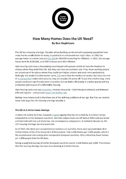 How Many Homes Does the UK Need?